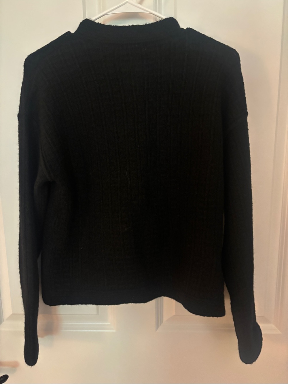 Max Studio Black Button-Front Ribbed Cardigan - Picture 2 of 2